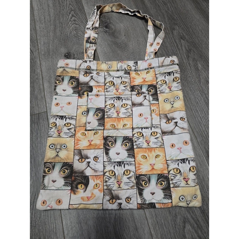 Persian Calico Orange Tabby Cat Lover Book Bag Tote Bag Homemade